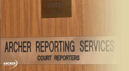 door with name plate - Archer Court Reporters